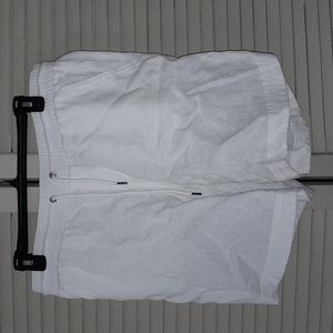 White linen Athleta shorts